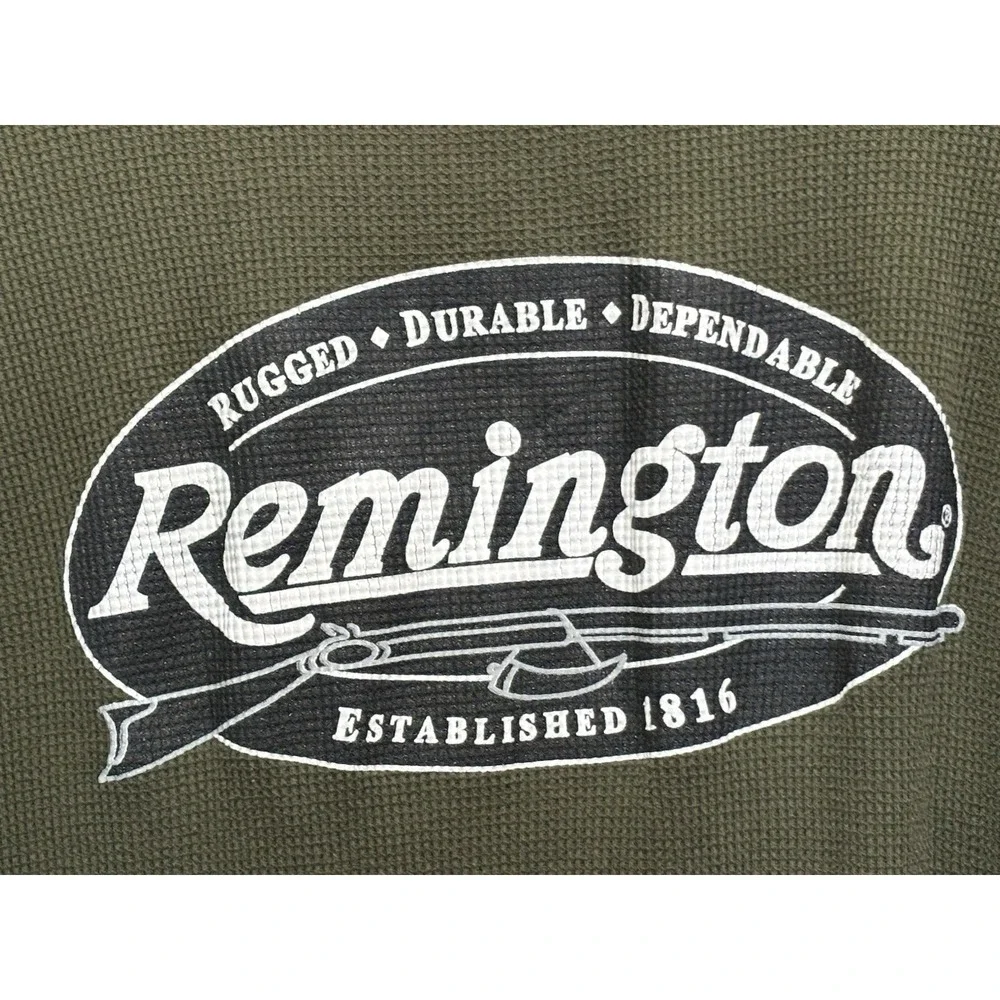 Vintage Remington Shirt Mens Size M‎ Green Lounge Pullover Long Sleeve Thermal
